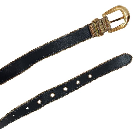 Vintage Aimee Lynn Belt Golden Tapestry Woven Sz Large Artsy Mid Century Modern - Picture 12 of 16